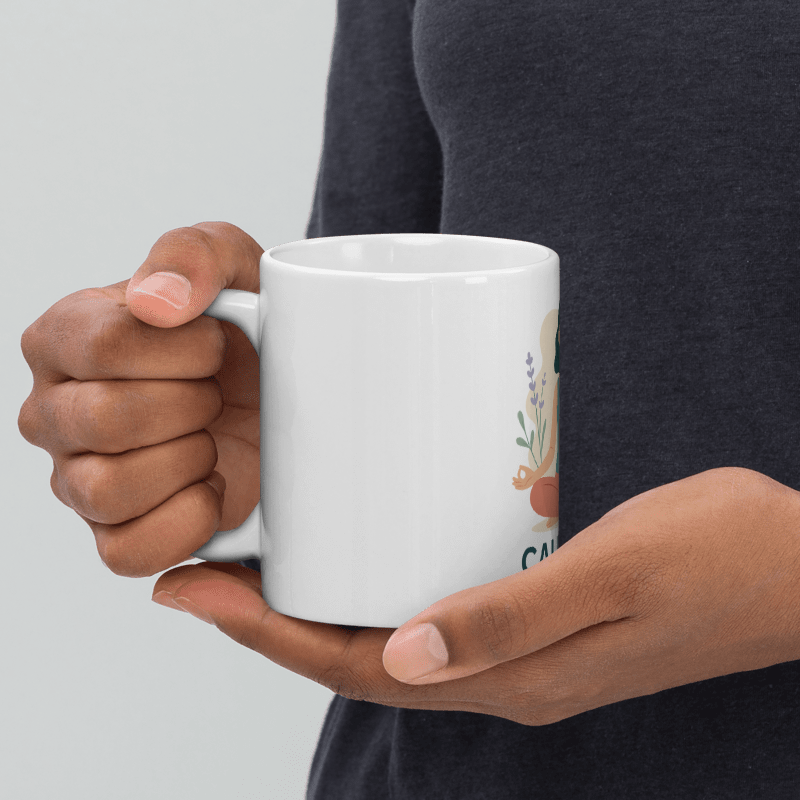 Calmness White glossy mug
