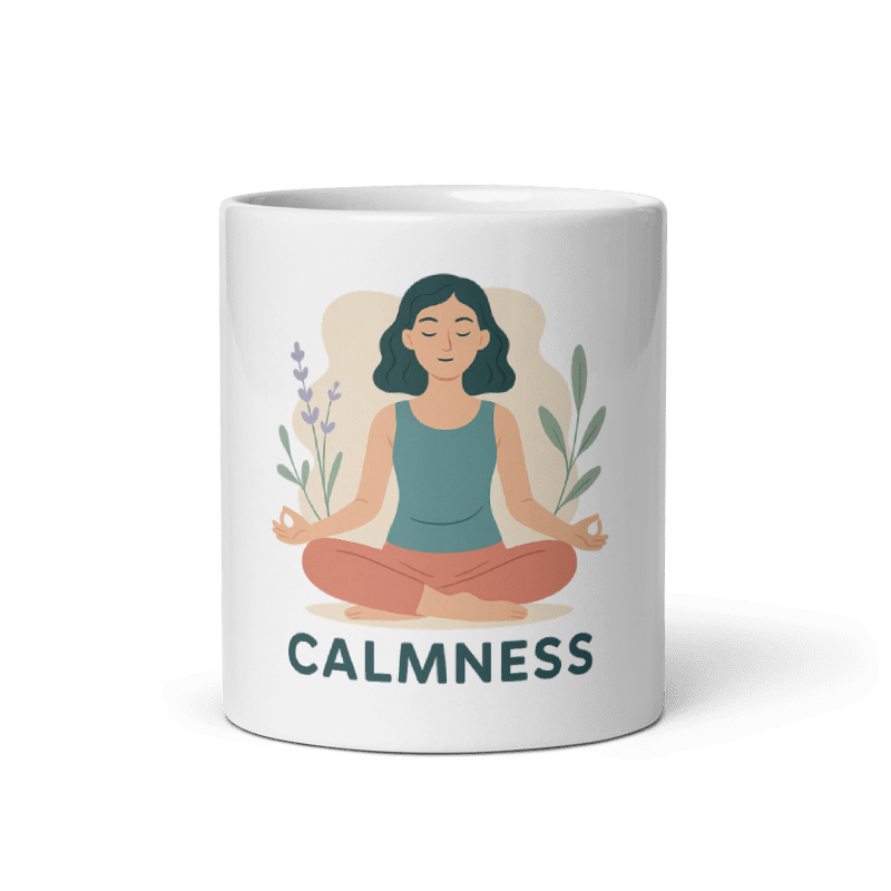 Calmness White glossy mug